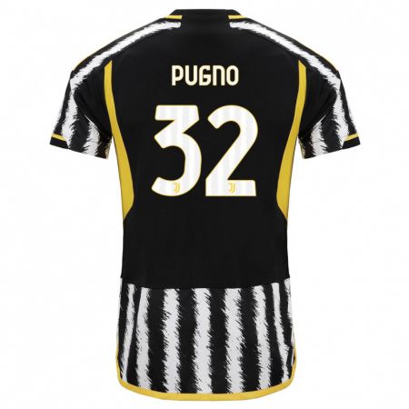 Kandiny Lapset Diego Pugno #32 Musta Valkoinen Kotipaita 2023/24 Lyhythihainen Paita T-Paita
