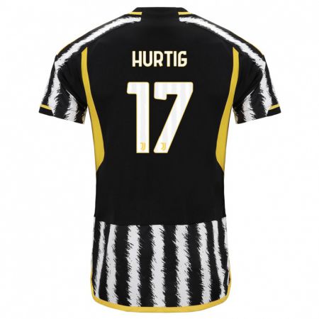 Kandiny Lapset Lina Hurtig #17 Musta Valkoinen Kotipaita 2023/24 Lyhythihainen Paita T-Paita