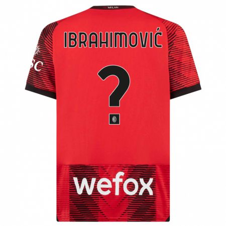 Kandiny Lapset Maximilian Ibrahimović #0 Punamusta Kotipaita 2023/24 Lyhythihainen Paita T-Paita