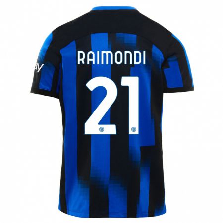 Kandiny Lapset Paolo Raimondi #21 Musta Sininen Kotipaita 2023/24 Lyhythihainen Paita T-Paita