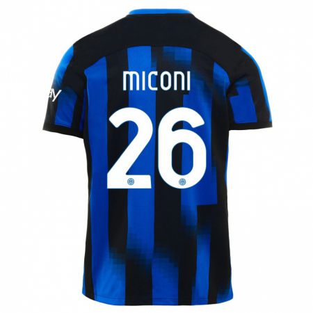 Kandiny Lapset Riccardo Miconi #26 Musta Sininen Kotipaita 2023/24 Lyhythihainen Paita T-Paita
