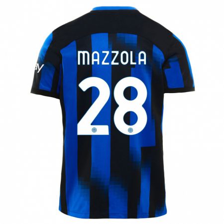 Kandiny Lapset Giuseppe Mazzola #28 Musta Sininen Kotipaita 2023/24 Lyhythihainen Paita T-Paita