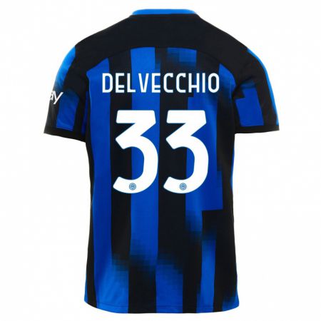 Kandiny Lapset Gabriele Delvecchio #33 Musta Sininen Kotipaita 2023/24 Lyhythihainen Paita T-Paita
