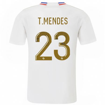 Kandiny Lapset Thiago Mendes #23 Valkoinen Kotipaita 2023/24 Lyhythihainen Paita T-Paita