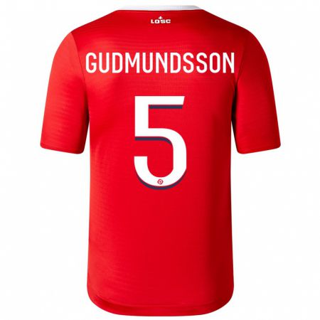 Kandiny Lapset Gabriel Gudmundsson #5 Punainen Kotipaita 2023/24 Lyhythihainen Paita T-Paita