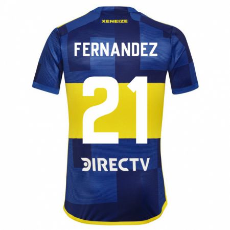 Kandiny Lapset Ezequiel Fernández #21 Tummansininen Keltainen Kotipaita 2023/24 Lyhythihainen Paita T-Paita