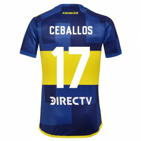 Kandiny Lapset Julián Ceballos #17 Tummansininen Keltainen Kotipaita 2023/24 Lyhythihainen Paita T-Paita