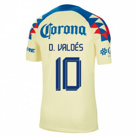 Kandiny Lapset Diego Valdés #10 Keltainen Kotipaita 2023/24 Lyhythihainen Paita T-Paita