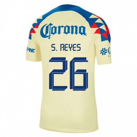 Kandiny Lapset Salvador Reyes #26 Keltainen Kotipaita 2023/24 Lyhythihainen Paita T-Paita