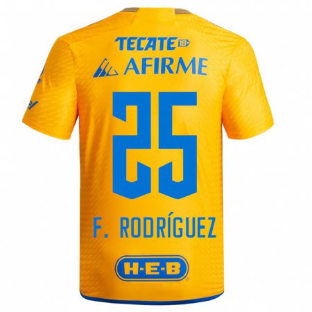 Kandiny Lapset Felipe Rodríguez #25 Keltainen Kotipaita 2023/24 Lyhythihainen Paita T-Paita