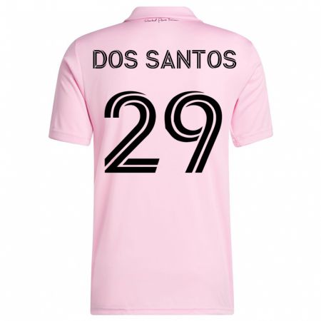 Kandiny Lapset Cj Dos Santos #29 Vaaleanpunainen Kotipaita 2023/24 Lyhythihainen Paita T-Paita
