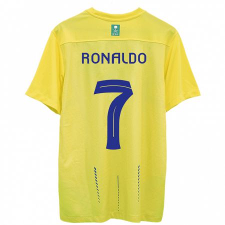 Kandiny Lapset Cristiano Ronaldo #7 Keltainen Kotipaita 2023/24 Lyhythihainen Paita T-Paita