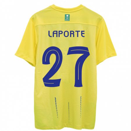 Kandiny Lapset Aymeric Laporte #27 Keltainen Kotipaita 2023/24 Lyhythihainen Paita T-Paita