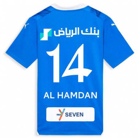 Kandiny Lapset Abdullah Al-Hamdan #14 Sininen Kotipaita 2023/24 Lyhythihainen Paita T-Paita