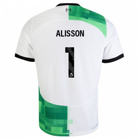 Kandiny Lapset Alisson #1 Valkoinen Vihreä Vieraspaita 2023/24 Lyhythihainen Paita T-Paita
