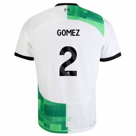 Kandiny Lapset Joe Gomez #2 Valkoinen Vihreä Vieraspaita 2023/24 Lyhythihainen Paita T-Paita