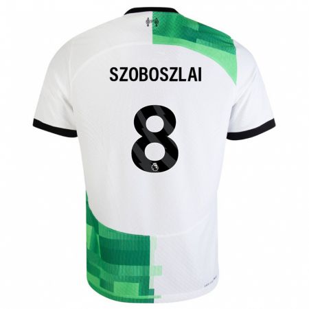Kandiny Lapset Dominik Szoboszlai #8 Valkoinen Vihreä Vieraspaita 2023/24 Lyhythihainen Paita T-Paita