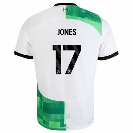 Kandiny Lapset Curtis Jones #17 Valkoinen Vihreä Vieraspaita 2023/24 Lyhythihainen Paita T-Paita