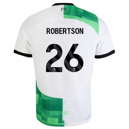 Kandiny Lapset Andrew Robertson #26 Valkoinen Vihreä Vieraspaita 2023/24 Lyhythihainen Paita T-Paita