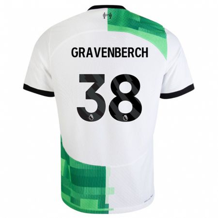 Kandiny Lapset Ryan Gravenberch #38 Valkoinen Vihreä Vieraspaita 2023/24 Lyhythihainen Paita T-Paita