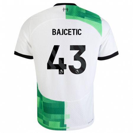 Kandiny Lapset Stefan Bajcetic #43 Valkoinen Vihreä Vieraspaita 2023/24 Lyhythihainen Paita T-Paita