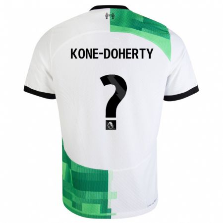 Kandiny Lapset Trent Kone-Doherty #0 Valkoinen Vihreä Vieraspaita 2023/24 Lyhythihainen Paita T-Paita