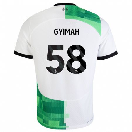 Kandiny Lapset Francis Gyimah #58 Valkoinen Vihreä Vieraspaita 2023/24 Lyhythihainen Paita T-Paita