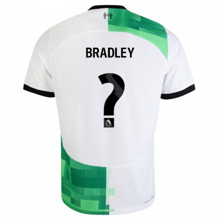 Kandiny Lapset Conor Bradley #0 Valkoinen Vihreä Vieraspaita 2023/24 Lyhythihainen Paita T-Paita
