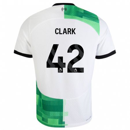 Kandiny Lapset Bobby Clark #42 Valkoinen Vihreä Vieraspaita 2023/24 Lyhythihainen Paita T-Paita