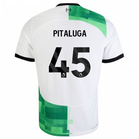 Kandiny Lapset Marcelo Pitaluga #45 Valkoinen Vihreä Vieraspaita 2023/24 Lyhythihainen Paita T-Paita