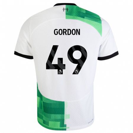 Kandiny Lapset Kaide Gordon #49 Valkoinen Vihreä Vieraspaita 2023/24 Lyhythihainen Paita T-Paita