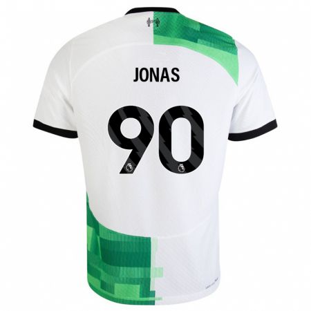 Kandiny Lapset Lee Jonas #90 Valkoinen Vihreä Vieraspaita 2023/24 Lyhythihainen Paita T-Paita