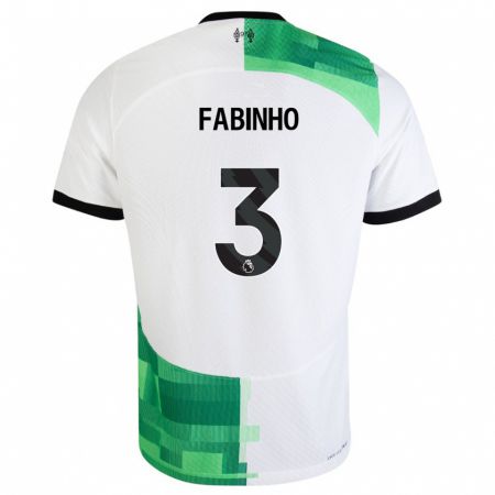 Kandiny Lapset Fabinho #3 Valkoinen Vihreä Vieraspaita 2023/24 Lyhythihainen Paita T-Paita