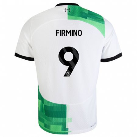 Kandiny Lapset Roberto Firmino #9 Valkoinen Vihreä Vieraspaita 2023/24 Lyhythihainen Paita T-Paita