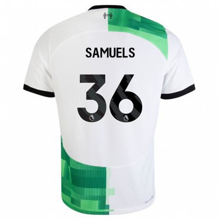Kandiny Lapset Kerron Samuels #36 Valkoinen Vihreä Vieraspaita 2023/24 Lyhythihainen Paita T-Paita