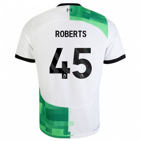 Kandiny Lapset Iwan Roberts #45 Valkoinen Vihreä Vieraspaita 2023/24 Lyhythihainen Paita T-Paita