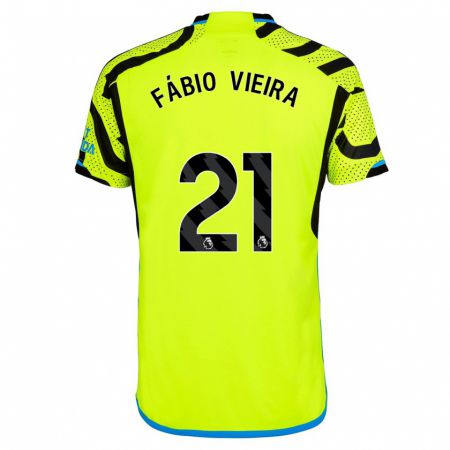Kandiny Lapset Fábio Vieira #21 Keltainen Vieraspaita 2023/24 Lyhythihainen Paita T-Paita