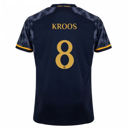 Kandiny Lapset Toni Kroos #8 Tummansininen Vieraspaita 2023/24 Lyhythihainen Paita T-Paita