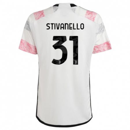 Kandiny Lapset Riccardo Stivanello #31 Valkoinen Pinkki Vieraspaita 2023/24 Lyhythihainen Paita T-Paita