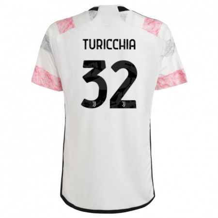 Kandiny Lapset Riccardo Turicchia #32 Valkoinen Pinkki Vieraspaita 2023/24 Lyhythihainen Paita T-Paita