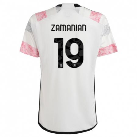 Kandiny Lapset Annahita Zamanian #19 Valkoinen Pinkki Vieraspaita 2023/24 Lyhythihainen Paita T-Paita