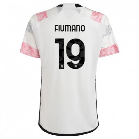 Kandiny Lapset Filippo Fiumano #19 Valkoinen Pinkki Vieraspaita 2023/24 Lyhythihainen Paita T-Paita