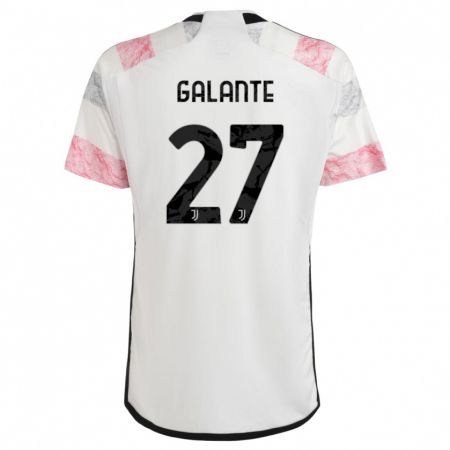 Kandiny Lapset Tommaso Galante #27 Valkoinen Pinkki Vieraspaita 2023/24 Lyhythihainen Paita T-Paita