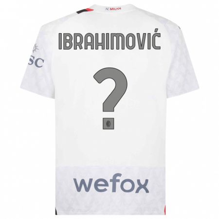 Kandiny Lapset Maximilian Ibrahimović #0 Valkoinen Vieraspaita 2023/24 Lyhythihainen Paita T-Paita