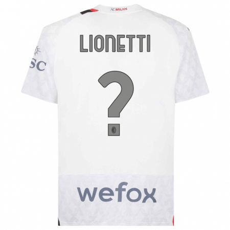 Kandiny Lapset Francesco Lionetti #0 Valkoinen Vieraspaita 2023/24 Lyhythihainen Paita T-Paita