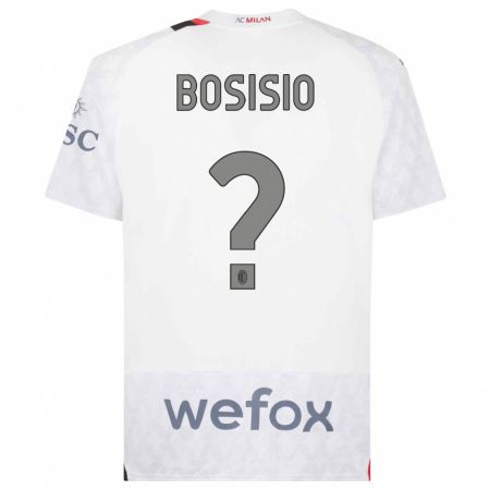 Kandiny Lapset Josue Bosisio #0 Valkoinen Vieraspaita 2023/24 Lyhythihainen Paita T-Paita