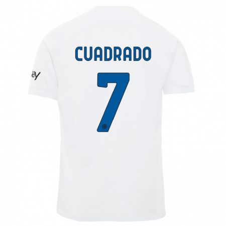 Kandiny Lapset Juan Cuadrado #7 Valkoinen Vieraspaita 2023/24 Lyhythihainen Paita T-Paita