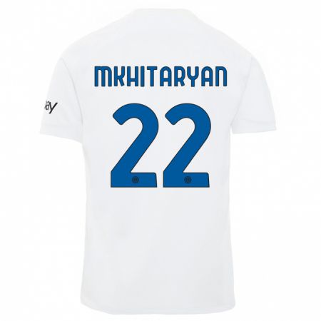 Kandiny Lapset Henrikh Mkhitaryan #22 Valkoinen Vieraspaita 2023/24 Lyhythihainen Paita T-Paita
