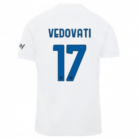 Kandiny Lapset Gabriele Vedovati #17 Valkoinen Vieraspaita 2023/24 Lyhythihainen Paita T-Paita