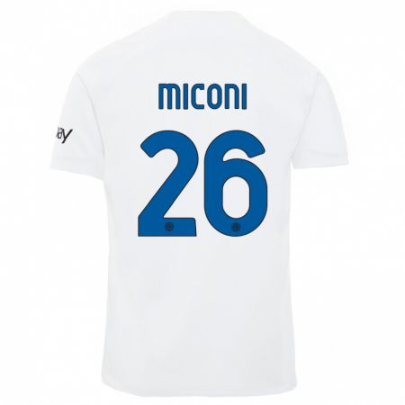Kandiny Lapset Riccardo Miconi #26 Valkoinen Vieraspaita 2023/24 Lyhythihainen Paita T-Paita